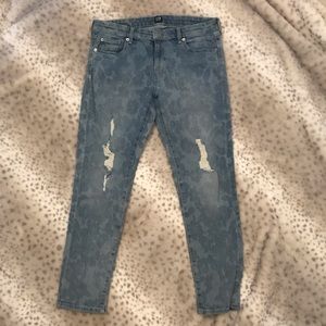 Gap Floral Print Girlfriend Ankle Jeans 27 Reg